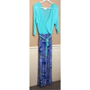 Notion + Grace Blue Maxi Dress Size XL